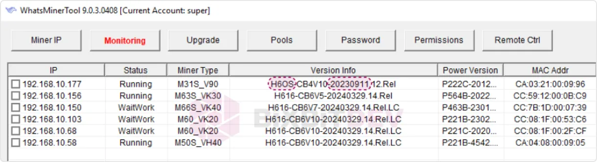 WhatsMinerTools interface